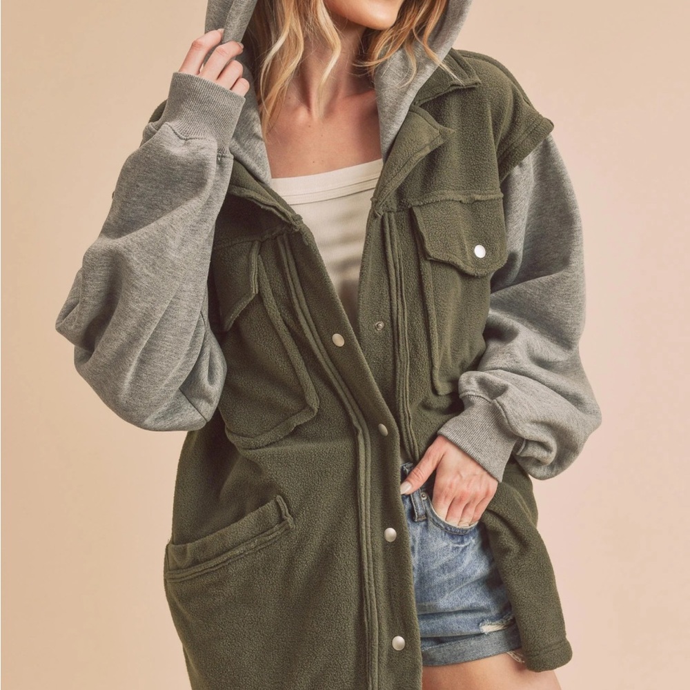 AEMI + CO Olive Gray Jacket NWOT